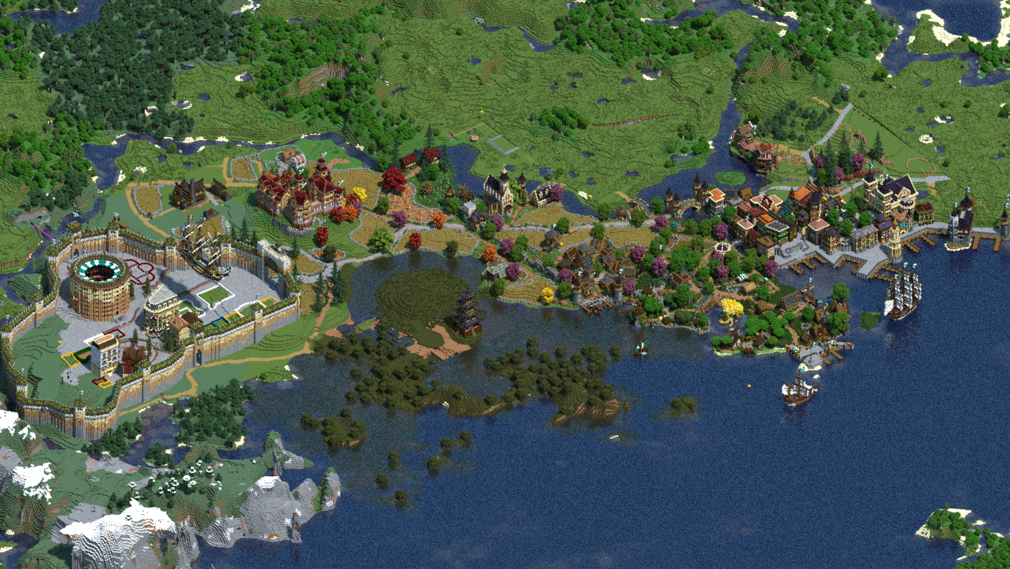 Rosa, a large Minecraft build spanning ~64 chunks at it's longest.